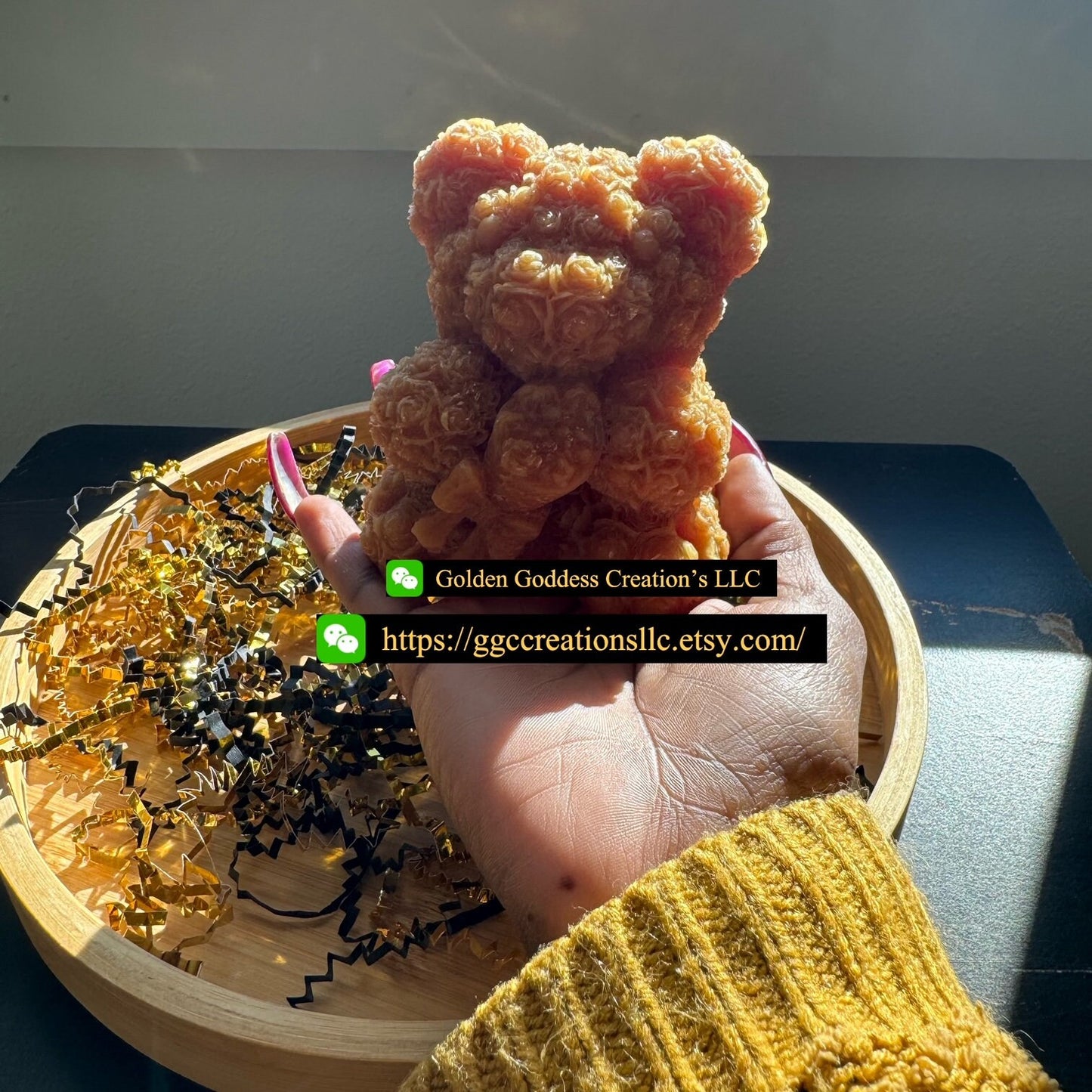 Tasty Frenchie Caramel Praline 3D Rose Teddy Bear Scent Block