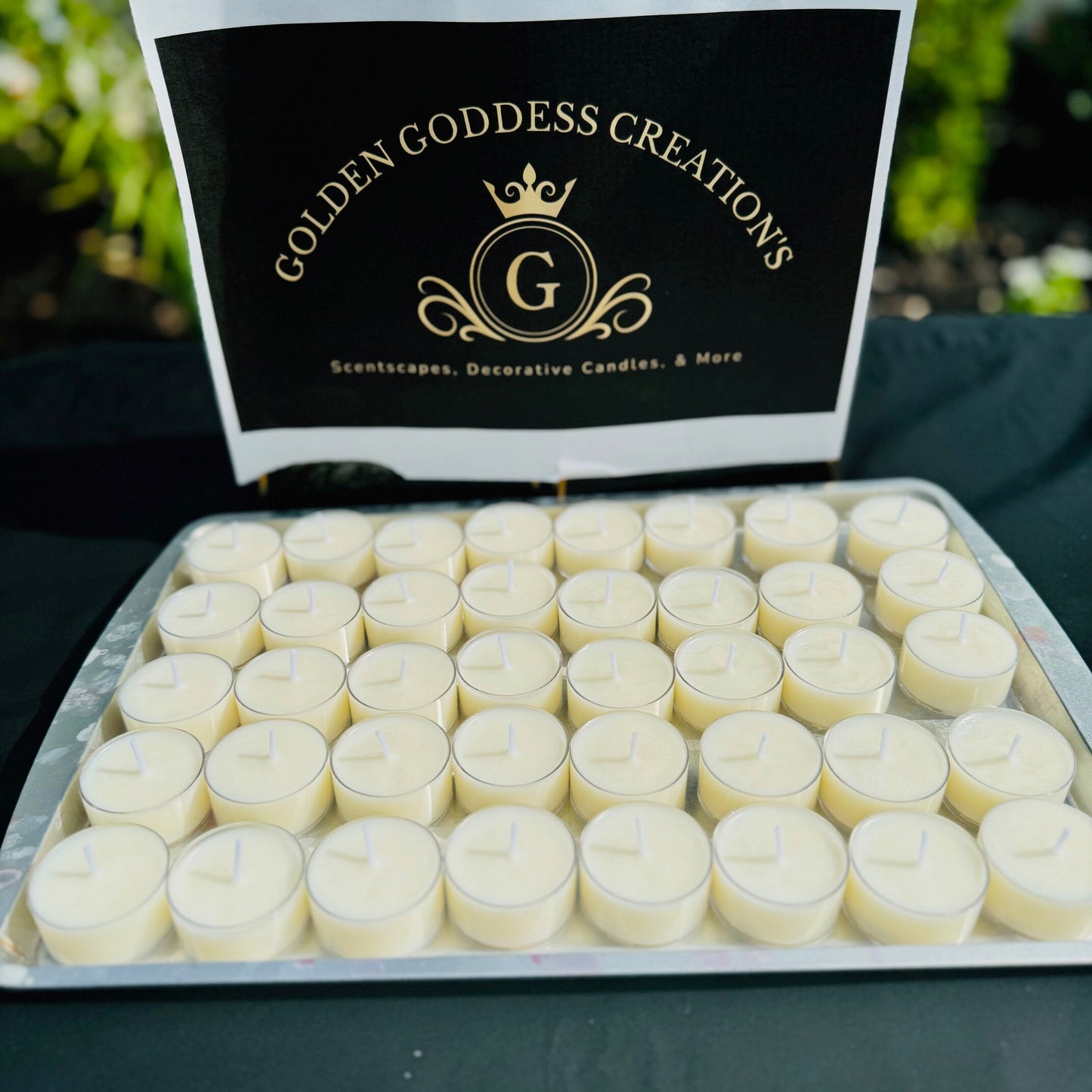 Pure & Elegant Unscented Soy Tea Light Candles