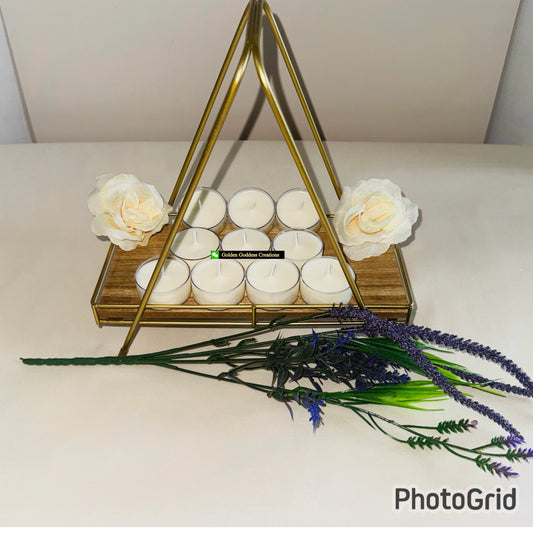 Pure & Elegant Unscented Soy Tea Light Candles
