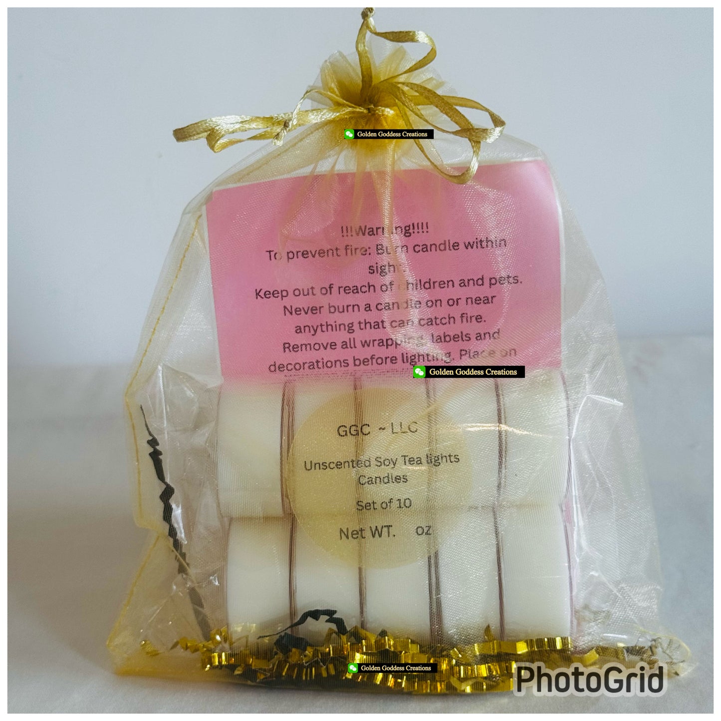 Pure & Elegant Unscented Soy Tea Light Candles