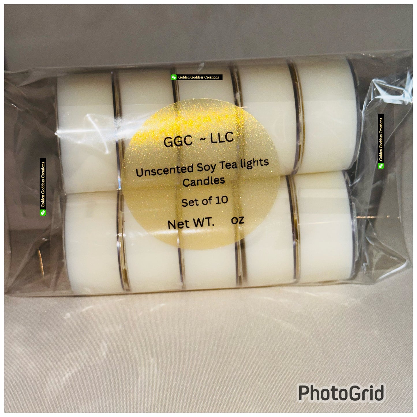 Pure & Elegant Unscented Soy Tea Light Candles