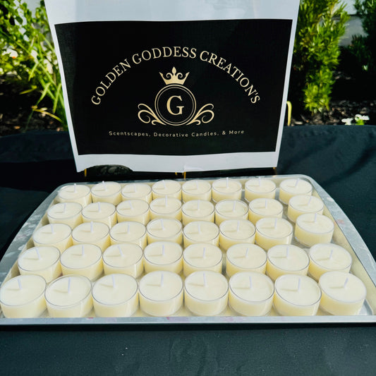 Pure & Elegant Unscented Soy Tea Light Candles